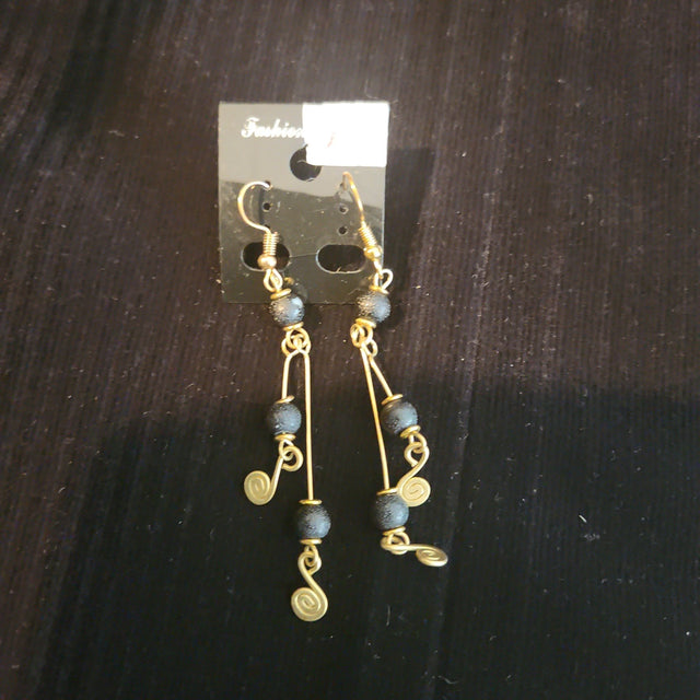 Kenyan Bead & Brass Earrings - Adelani Treasures