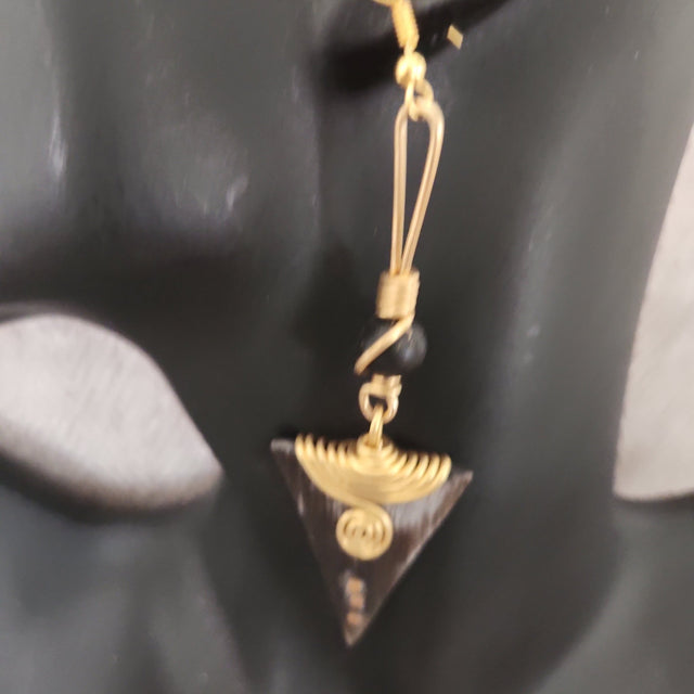 Kenyan Bone & Brass Earrings - Adelani Treasures