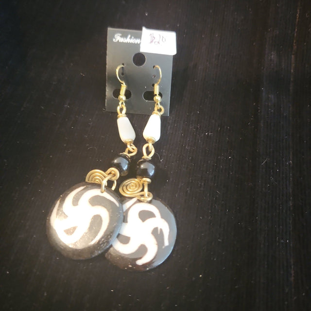 Kenyan Bone & Brass Earrings - Adelani Treasures