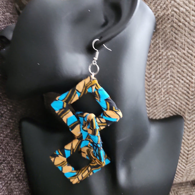 Kenyan Fabric Earrings - Adelani Treasures