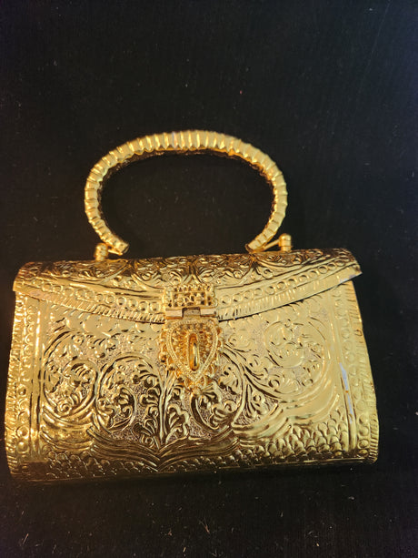 Gold plated brass clutch - Adelani Treasures