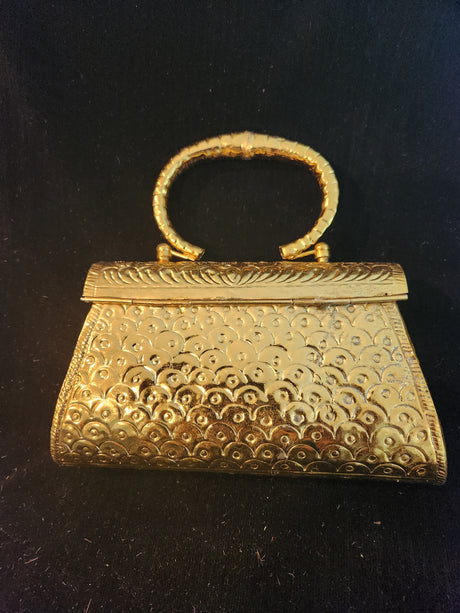 Gold plated brass clutch - Adelani Treasures