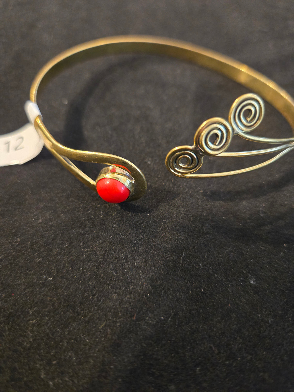 Adjustable Brass and Stone Bracelet